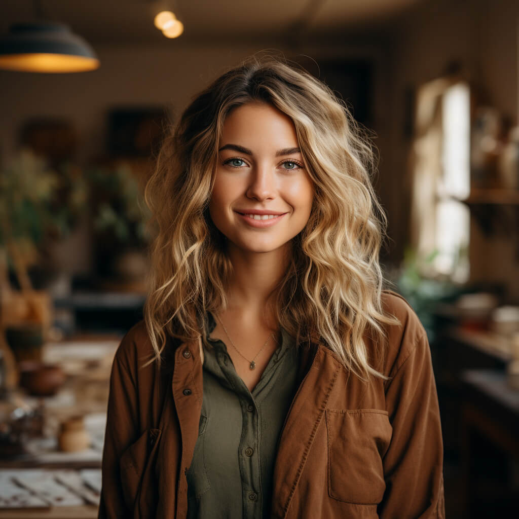 Warm-and-Friendly-Blonde-with-Earth-Tone-Attire Warm-and-Friendly-Blonde-with-Earth-Tone-Attire